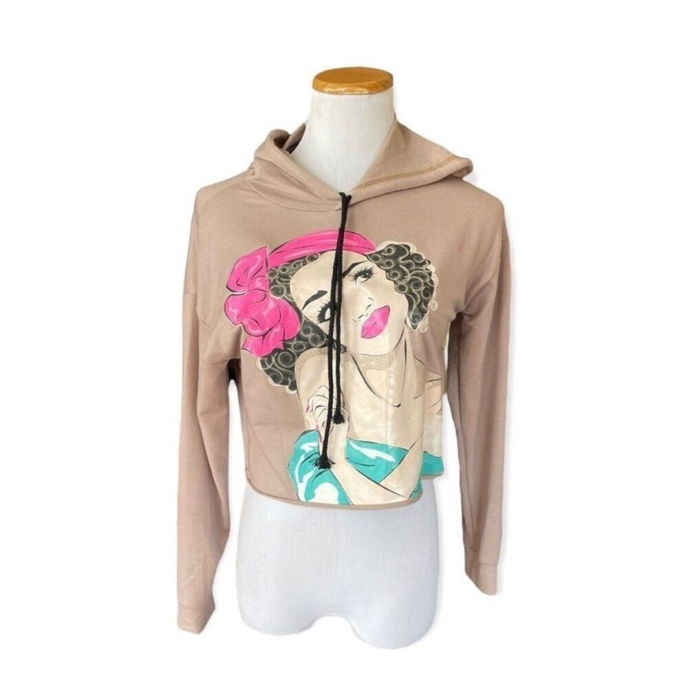 New Womens IR Gypsy Love Cropped Lightweight Hoodie Hooded Pullover - Sz S